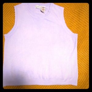 Baby blue sleeveless knit top. Size 16/18
